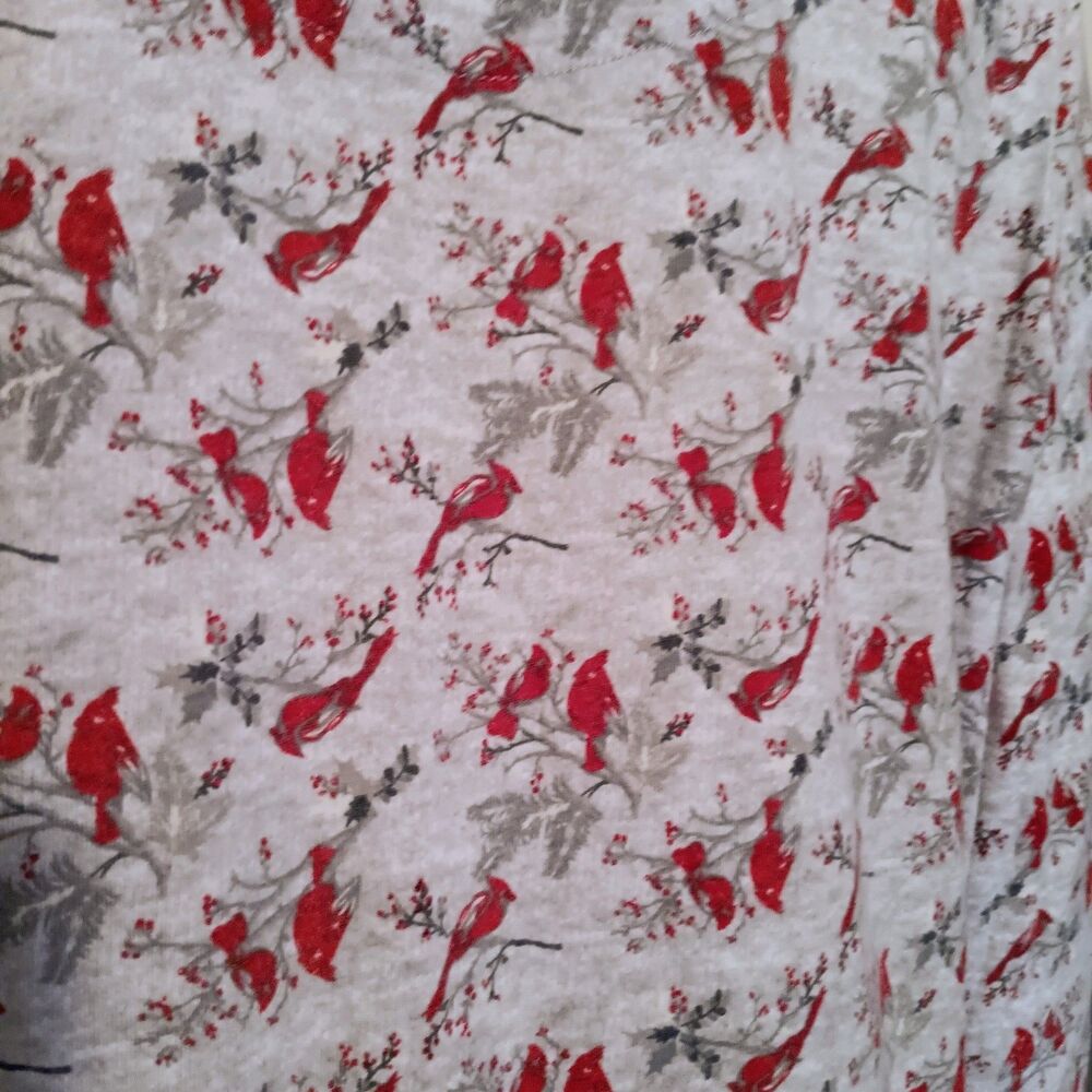 Rebecca Malone Cardinal Flannel Nightgown-Medium-Long Sleeve-Ruffle Yoke-Modest - Picture 7 of 9